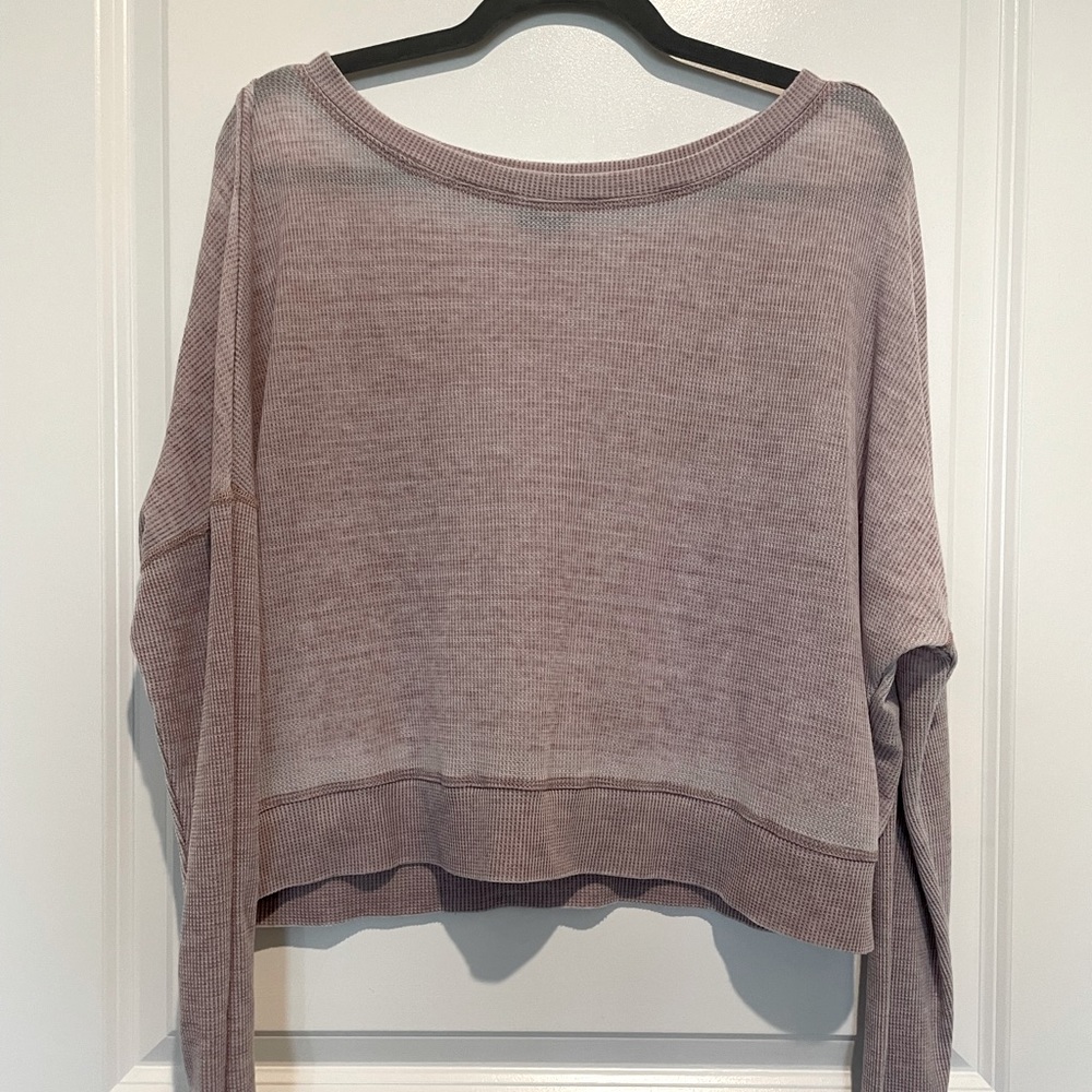 Long Sleeve Purple Waffle Shirt